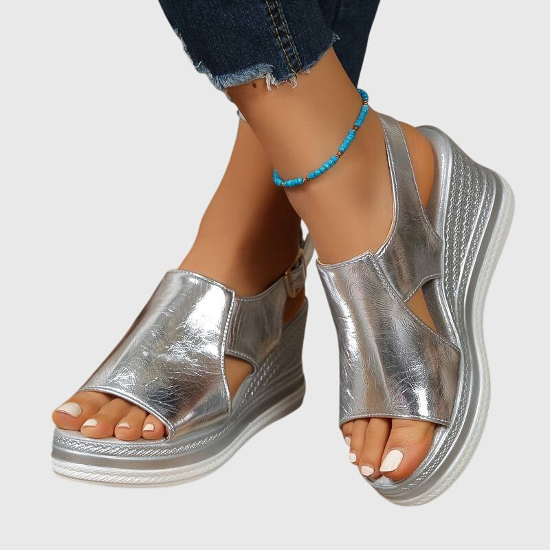 Courtney – Metallic Platform Espadrille Sandals