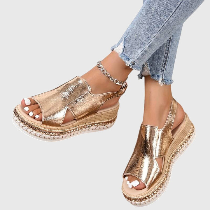 Courtney – Metallic Platform Espadrille Sandals