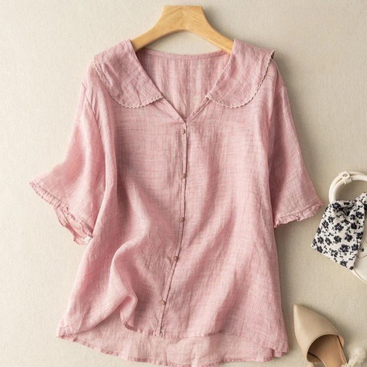 Hannah – Vintage-Inspired Scalloped Collar Blouse
