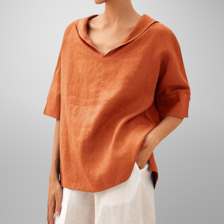 Mallory – Relaxed Linen Blend Blouse