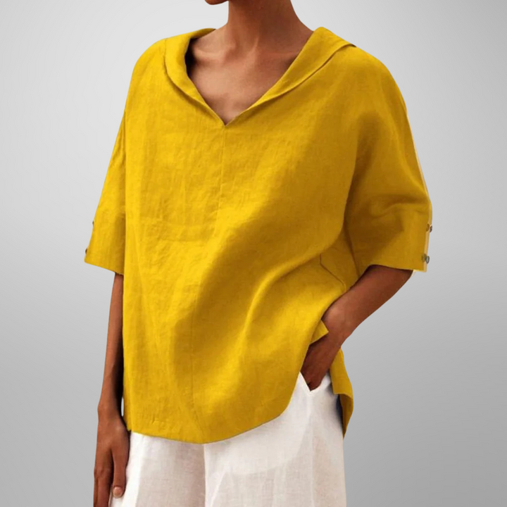 Mallory – Relaxed Linen Blend Blouse