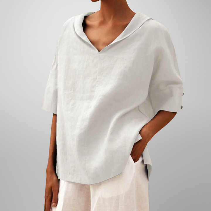 Mallory – Relaxed Linen Blend Blouse