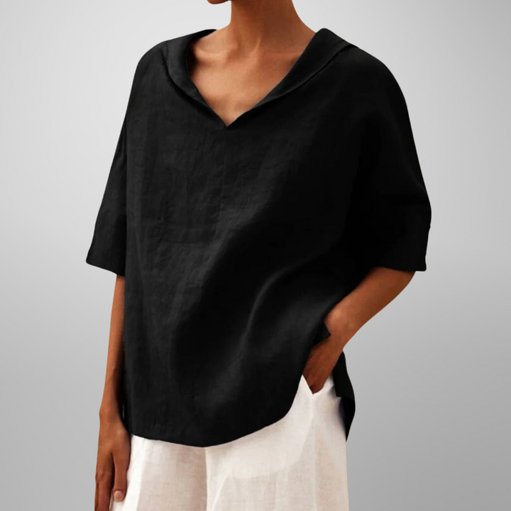 Mallory – Relaxed Linen Blend Blouse