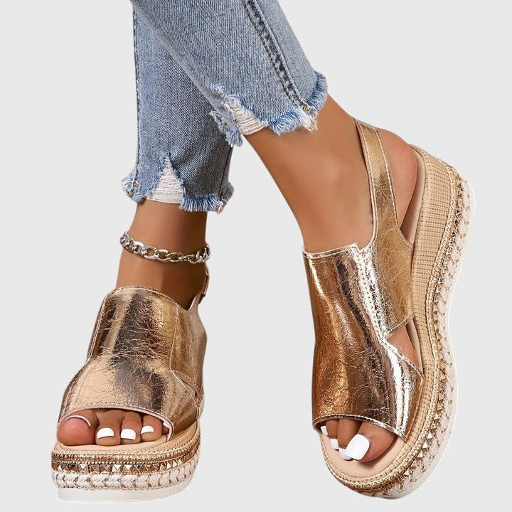 Courtney – Metallic Platform Espadrille Sandals