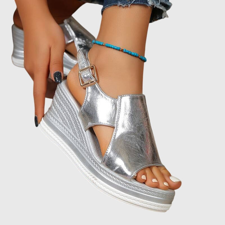 Courtney – Metallic Platform Espadrille Sandals
